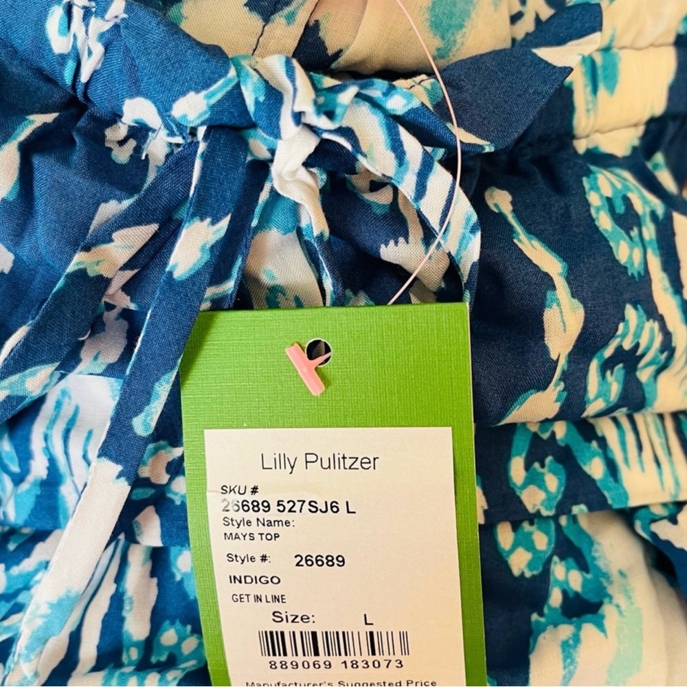 Lilly Pulitzer Blue and White Tiered Camisole - Picture 9 of 10